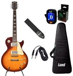 Ficha técnica e caractérísticas do produto Kit Guitarra Les Paul Cherry Sunburst L-t3cs-capa-correia-afinador-cabo - Tagima