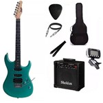 Ficha técnica e caractérísticas do produto Kit Guitarra Memphis By Tagima MG260 SurfGreen Com Amplificador