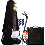 Ficha técnica e caractérísticas do produto Kit Guitarra MG32 Preta MEMPHIS + Cubo + Acessórios