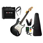 Ficha técnica e caractérísticas do produto Kit Guitarra Mod Fender Tagima Memphis Mg32 Preto com Branco