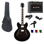 Kit Guitarra PHX Ac-01 Preta + Amplificador + Acessorios
