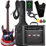 Ficha técnica e caractérísticas do produto Kit Guitarra Phx Capitão América Gmc-1 Caixa Amplificador Borne