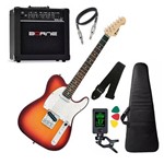 Ficha técnica e caractérísticas do produto Kit Guitarra Phx Telecaster Tl1 Sunburst Cubo Borne Afinador