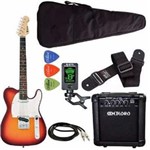Ficha técnica e caractérísticas do produto Kit Guitarra Phx Telecaster Tl1 Sunburst + Meteoro Afinador