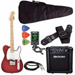 Ficha técnica e caractérísticas do produto Kit Guitarra Phx Telecaster Tl1 Vermelho + Meteoro Afinador