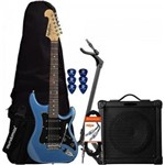 Ficha técnica e caractérísticas do produto Kit Guitarra Sonamaster S2HMB Azul WASHB