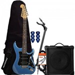 Kit Guitarra Sonamaster S2hmb Azul Washburn + Cubo + Acessórios