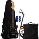 Ficha técnica e caractérísticas do produto Kit Guitarra Sonamaster S2HMB Preta WASH