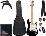 Ficha técnica e caractérísticas do produto Kit Guitarra Strato 601 + Cubo + Capa + Correia + Palheta + - Vogga