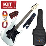 Ficha técnica e caractérísticas do produto Kit Guitarra Strato Egs267 Captação Dupla Msi Prata Strinberg Completo