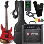 Ficha técnica e caractérísticas do produto Kit Guitarra Strato Phx Iron Man Cubo Borne Afinador Gmi1