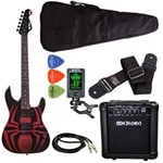 Ficha técnica e caractérísticas do produto Kit Guitarra Strato Phx Spiderman Cubo Meteoro Afinador Capa