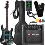Ficha técnica e caractérísticas do produto Kit Guitarra Strato Phx Venom + Cubo Borne Gmv-1 Afinador