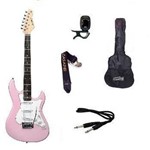 Ficha técnica e caractérísticas do produto Kit Guitarra Strato Strinberg Egs216 Afinador Capa Correia Cabo Palhetas - Rosa