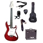 Ficha técnica e caractérísticas do produto Kit Guitarra Strato Strinberg EGS216 com Acessórios + Amplificador - Vermelha