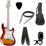 Ficha técnica e caractérísticas do produto Kit Guitarra Strato Strinberg STS100 +Afinador + Capa + Correia + Cabo + Palhetas Cherry