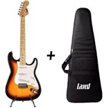Ficha técnica e caractérísticas do produto Kit Guitarra Stratocaster Land Profissional Sunburst-capa - L.A.N.D