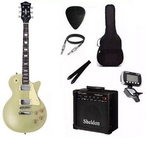 Ficha técnica e caractérísticas do produto Kit Guitarra Strinberg Les Paul LPS230 + Amplificador + Afinador Digital + Acessórios Dourada