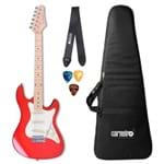 Ficha técnica e caractérísticas do produto Kit Guitarra Strinberg STS100 MWR Stratocaster Vermelha + Capa + Correia