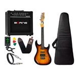 Ficha técnica e caractérísticas do produto Kit Guitarra Tagima Memphis MG 260 Sunburst Cubo Amplificador Borne