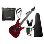 Ficha técnica e caractérísticas do produto Kit Guitarra Tagima Memphis Mg230 Vermelho Cubo Sheldon