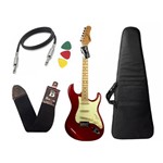 Ficha técnica e caractérísticas do produto Kit Guitarra Tagima T635 Classic Vermelho Escala Clara Capa