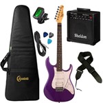 Ficha técnica e caractérísticas do produto Kit Guitarra Tagima Roxa TG520 Metallic Purple TW Series Linha Woodstok com Amplificador e Acessórios