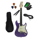 Ficha técnica e caractérísticas do produto Kit Guitarra Tagima TG 500 Metallic Purple Roxa Stratocaster com Capa Correia Cabo Afinador e Palhetas
