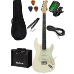 Ficha técnica e caractérísticas do produto Kit Guitarra Tagima TG500 Olympic White Branca Strato c/ Amplificador e Acessórios