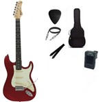 Ficha técnica e caractérísticas do produto Kit Guitarra Tagima TG500 Strato Vermelha