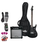 Kit Guitarra Washburn Rx10 Pack com Amplificador 15W 220V e Afinador Digital Preta