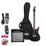 Ficha técnica e caractérísticas do produto Kit Guitarra Washburn Rx10 Pack com Amplificador 15W 220V e Afinador Digital Preta