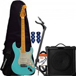 Ficha técnica e caractérísticas do produto Kit Guitarra Woodstock Series Tg-530 Verde Tagima + Cubo + Acessórios