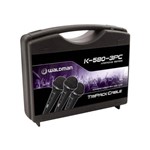 Ficha técnica e caractérísticas do produto Kit Microfone com Fio Linha Karaoke K-580-3pc (3 Peças) - Waldman