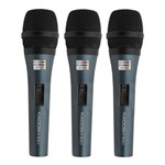 Kit Microfone Dinâmico Vocal com Fio K-3.1 (3 Peças) Kadosh