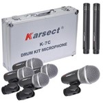 Ficha técnica e caractérísticas do produto Kit Microfone para Bateria Instrumentos K7C Karsect + Case