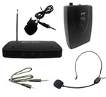 Ficha técnica e caractérísticas do produto Kit Microfone Sem Fio com Lapela Head Set Wireless Auricular para Aulas (BSL-HEL-2) - Abm