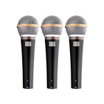 Ficha técnica e caractérísticas do produto Kit Microfone Vocal com Fio Kadosh K-58A (3 Peças)