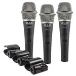 Kit Microfone Vocal Dinâmico Supercardióide D-32X3 - CAD ÁUDIO