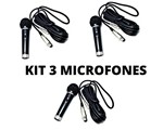 Ficha técnica e caractérísticas do produto Kit 3 Microfones com Fio Dinamico Profissional Jwl + 3 Cabos