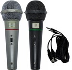Kit 2 Microfones com Fio Preto e Prata 505 Csr