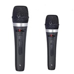KIT 2 Microfones Duplo Profissional Dinamico com Fio + 2 Cabos 5 Metros - Tomate