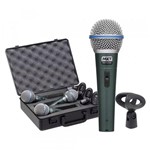 Ficha técnica e caractérísticas do produto Kit 3 Microfones Mxt Dinâmico de Metal Pro Btm-58a