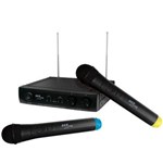 Ficha técnica e caractérísticas do produto Kit 2 Microfones Sem Fio Uhf261 Preto - Skp