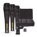 Ficha técnica e caractérísticas do produto Kit 3 Microfones Skp com Case e Cachimbo Pro-33K Cápsula Alemã