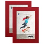 Ficha técnica e caractérísticas do produto Kit 2 Molduras Porta Retrato 10x15 Vermelho