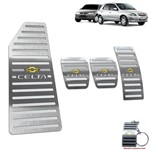 Ficha técnica e caractérísticas do produto Kit Pedaleira + Descanso Chevrolet Celta Manual Aço Inox - Jr