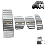 Ficha técnica e caractérísticas do produto Kit Pedaleira + Descanso Chevrolet Tracker 2001 a 2009 Inox - Jr