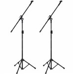 Kit 2 Pedestal P/ Microfone Suporte Girafa Tripe + Cachimbos