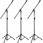 Ficha técnica e caractérísticas do produto Kit 3 Pedestal Suporte Girafa para Microfone + Cachimbos